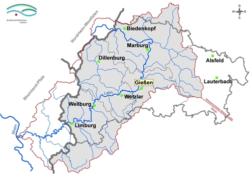 Geltungsbereich der zentralen Hochwasserdienstordnung Lahn